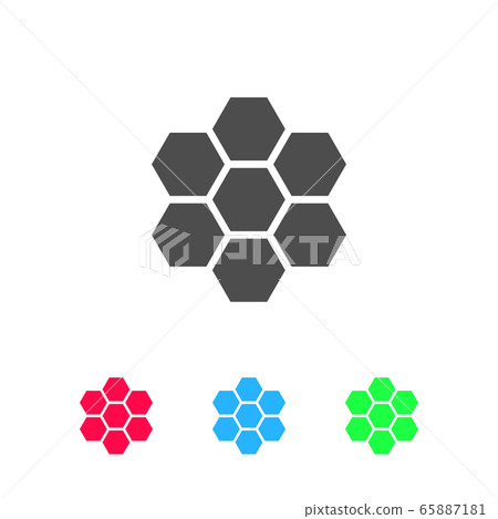 Honeycomb icon flat Honeycomb icon flat 65887181