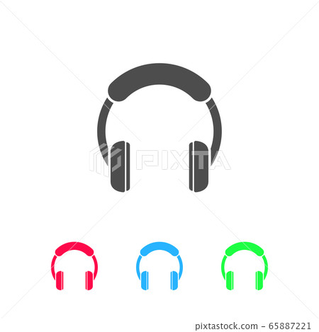 Headphones icon flat 65887221