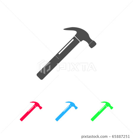 Claw hammer icon flat 65887251
