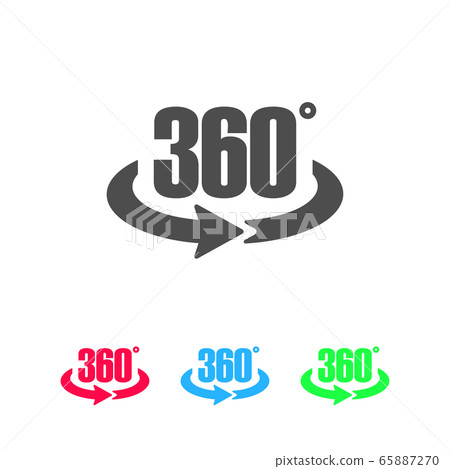360 degree icon flat 360 degree icon flat 65887270