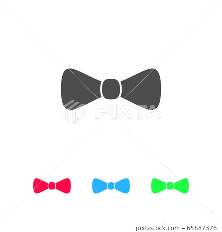Bow tie icon flat - Stock Illustration [65887376] - PIXTA