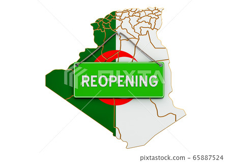 Reopening Algeria after quarantine concept Reopening Algeria after quarantine concept 65887524
