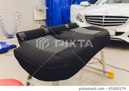 Back passenger seats in a modern car. 65889174