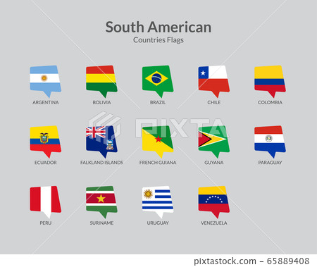 South American countries flag icons collection South American countries flag icons collection 65889408