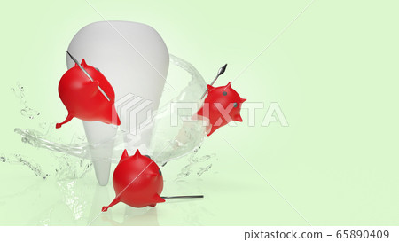 The white teeth 3d rendering for dental content. 65890409