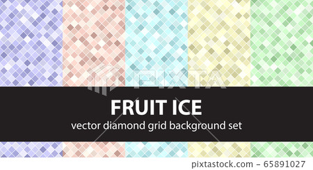 Diamond pattern set "Fruit Ice". Vector seamless 65891027