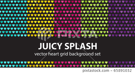 Heart pattern set "Juicy Splash". Vector seamless Heart pattern set "Juicy Splash". Vector seamless 65891032