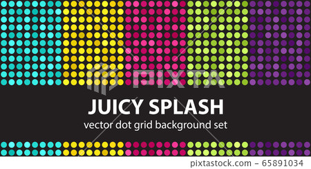 Polka dot pattern set Juicy Splash. Vector Polka dot pattern set Juicy Splash. Vector 65891034