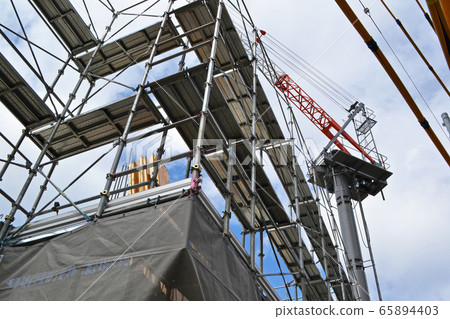 Scaffolding on construction site Scaffolding on construction site 65894403