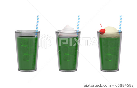 Background summer / cream soda 3DCG illustration Background summer / cream soda 3DCG illustration 65894592