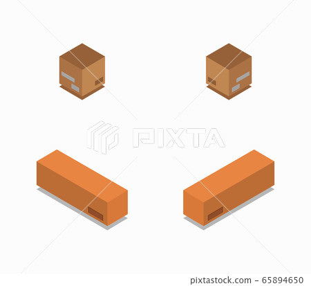 isometric box - Stock Illustration [65894650] - PIXTA