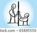  COVID-19冠狀病毒電話交談線描矢量 65895550