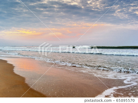 India, Goa. Early morning on the beach Colva. India, Goa. Early morning on the beach Colva. 65895570