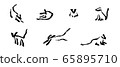 貓圖設置線描矢量 65895710