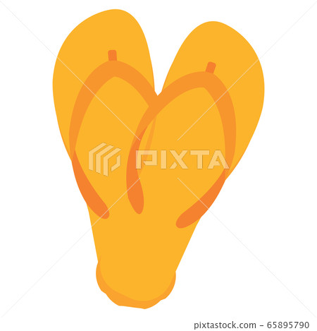 Isolated orange flip flops 65895790