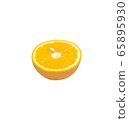 beauty top view half of yellow orange isolated on white background . Image for ads about natural freshness fruit, polite business or weight loss food concept . 65895930