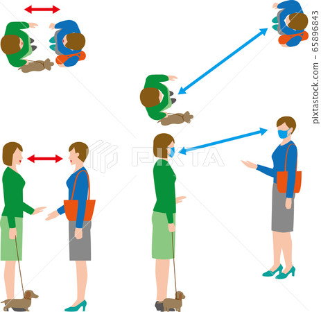 Virus infection prevention. Social distance of conversation 65896843