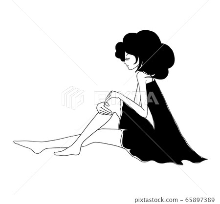 坐在女人的插圖 坐在女人的插圖 65897389