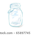 玻璃保存瓶水彩畫，手繪插圖的彩色鉛筆 65897745