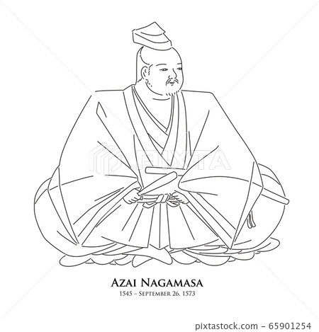  永井長政（1545 – 1573）歷史人物的線描插圖 65901254