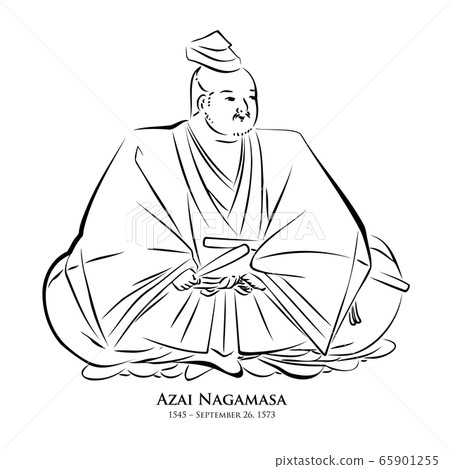  永井長政（1545 – 1573）歷史人物的線描插圖 65901255