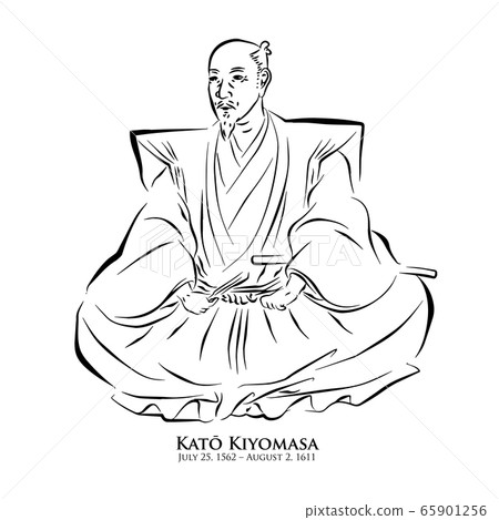  加藤清正（1562-1611）歷史人物的線描插圖 65901256