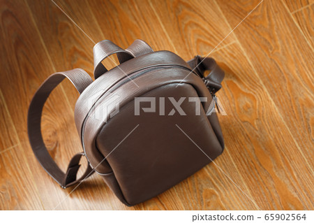 Leather backpack or satchel made of brown leather Leather backpack or satchel made of brown leather 65902564