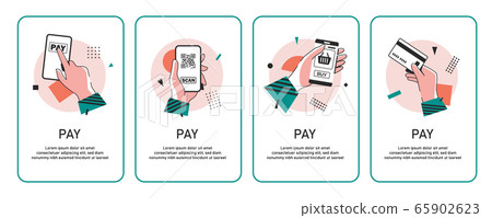 Payment with smartphone icon, online mobile payment,flat design icon vector illustration 65902623