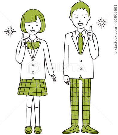 Hand-painted 1 color Male and female blazer of active high school junior high school students! 65902691