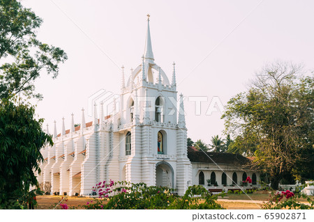 Saligao, Goa, India. Mae De Deus Church. Local Landmark Saligao, Goa, India. Mae De Deus Church. Local Landmark 65902871