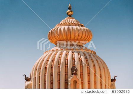 Mapusa, Goa, India. The Shree Ganesh Mandir, Ganeshpuri Temple. Famous Landmark And Popular Destination. Close Up Details 65902985