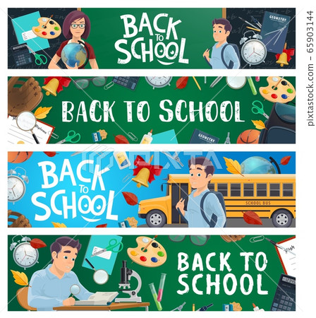 School education banners with cartoon vector pupil School education banners with cartoon vector pupil 65903144