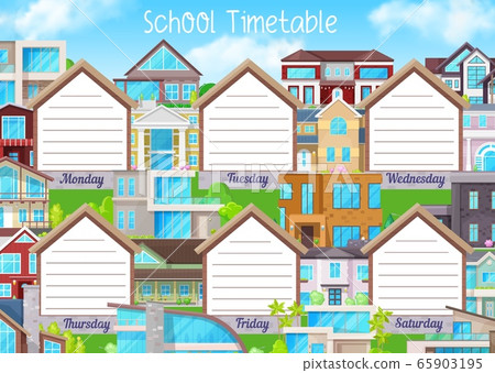 School timetable template, education schedule School timetable template, education schedule 65903195