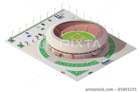 Baseball sport stadium 3d isometric building 65903235