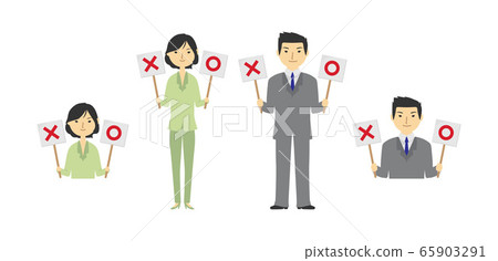 Businessmen holding a round cross bill Businessmen holding a round cross bill 65903291