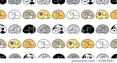 cat seamless pattern kitten sleeping vector calico animal pet scarf isolated repeat background cartoon tile wallpaper doodle illustration design 65903941