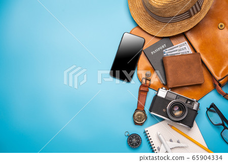 Travel accessories costumes. Passports, luggage, 65904334