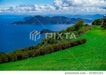 Panorama from Senjojiki Plateau to Sea of Japan Nagato City, Yamaguchi Prefecture 65905201
