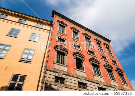 Low angle view of old buildings in Gamla Stan in Stockholm 65907356