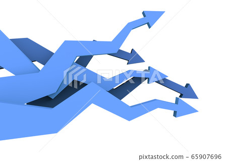 Many arrows showing different business results Many arrows showing different business results 65907696