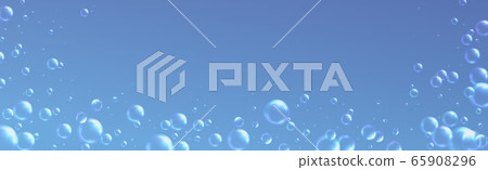 Air bubbles of different sizes on a light Air bubbles of different sizes on a light 65908296