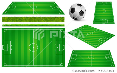 Classic football field with two-tone green coating 65908303