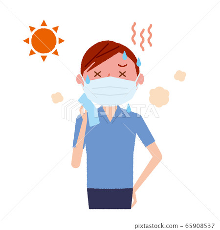 中暑面具男性矢量圖 65908537
