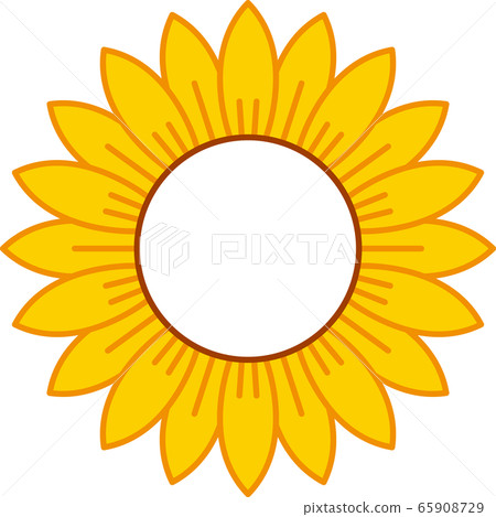 Sunflower flower photo frame (with lines) 65908729