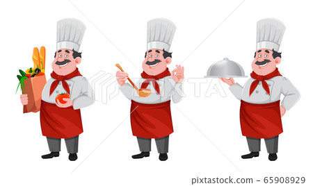 Handsome chef cartoon character. Cheerful cook 65908929
