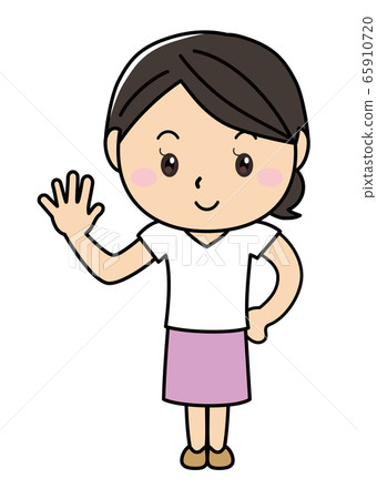 Girl 01_01 (smile, 5 fingers, par, palm, whole body, female) Girl 01_01 (smile, 5 fingers, par, palm, whole body, female) 65910720