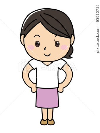 Girl 01_01 (smile, hands on hips, whole body, woman) 65910733