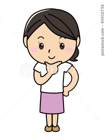 Girl 01_01 (smiling, thinking with hands on chin, full body, female) Girl 01_01 (smiling, thinking with hands on chin, full body, female) 65910738