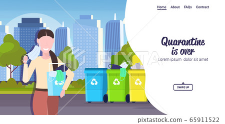 happy woman throwing out face masks coronavirus quarantine is over covid-19 pandemic time finish happy woman throwing out face masks coronavirus quarantine is over covid-19 pandemic time finish 65911522
