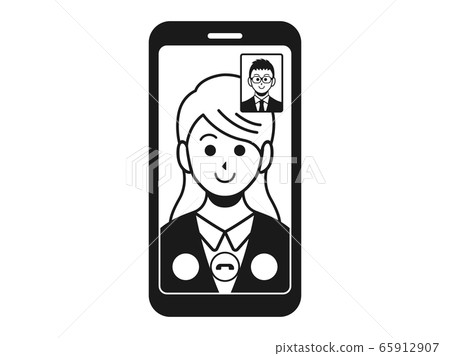 打可視電話的女商人的插圖 65912907